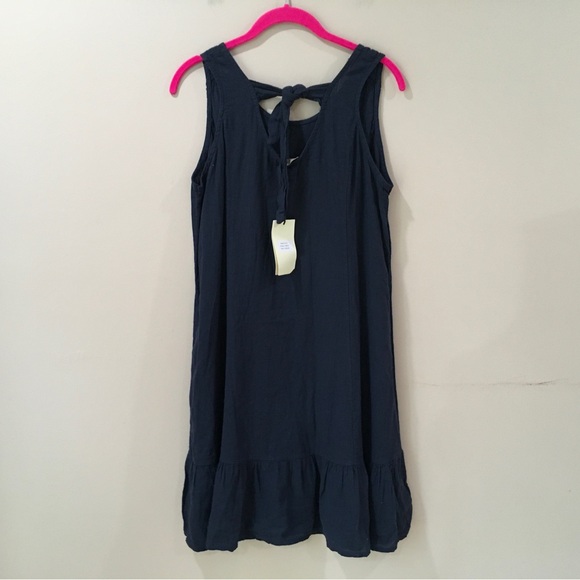 Terzo Millenio Women S Tank Dress Linen Blue Coastal Beach Made In Italy NEW - Picture 2 of 6